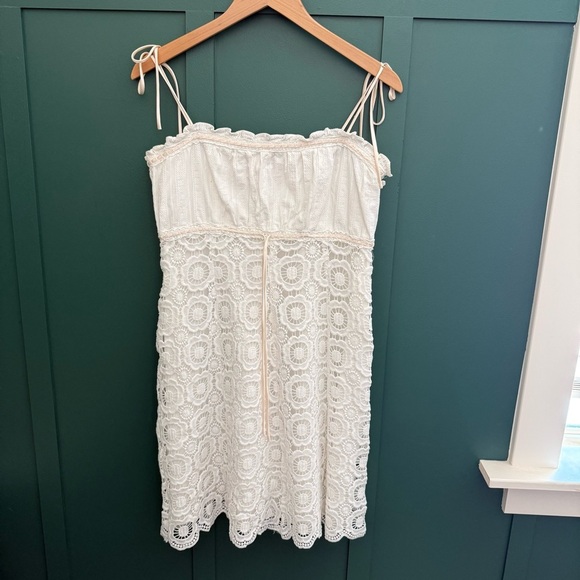 Betsey Johnson Novelty‎ Cotton and Venise Lace Tulip Mini Dress Y2K - Picture 5 of 13